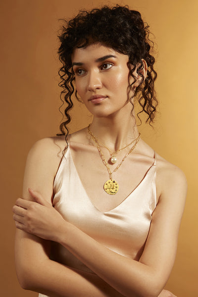 Joules by Radhika Multi Layer Leo Celestial Necklace jewellery indian designer wear online shopping melange singapore