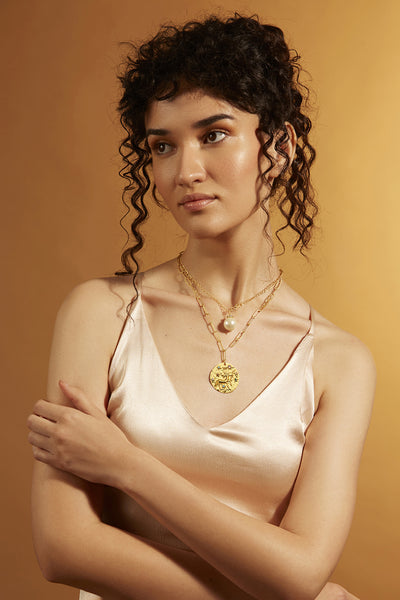 Joules by Radhika Multi Layer Sagittarius Celestial Necklace jewellery indian designer wear online shopping melange singapore