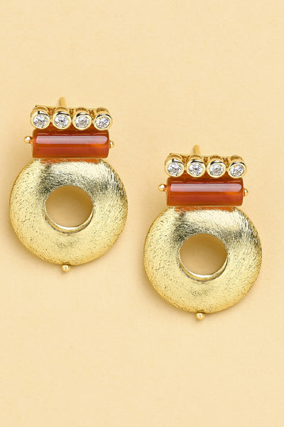 Joules by Radhika Red Olive Studs Earrings Jewellery indian designer wear online shopping melange singapore