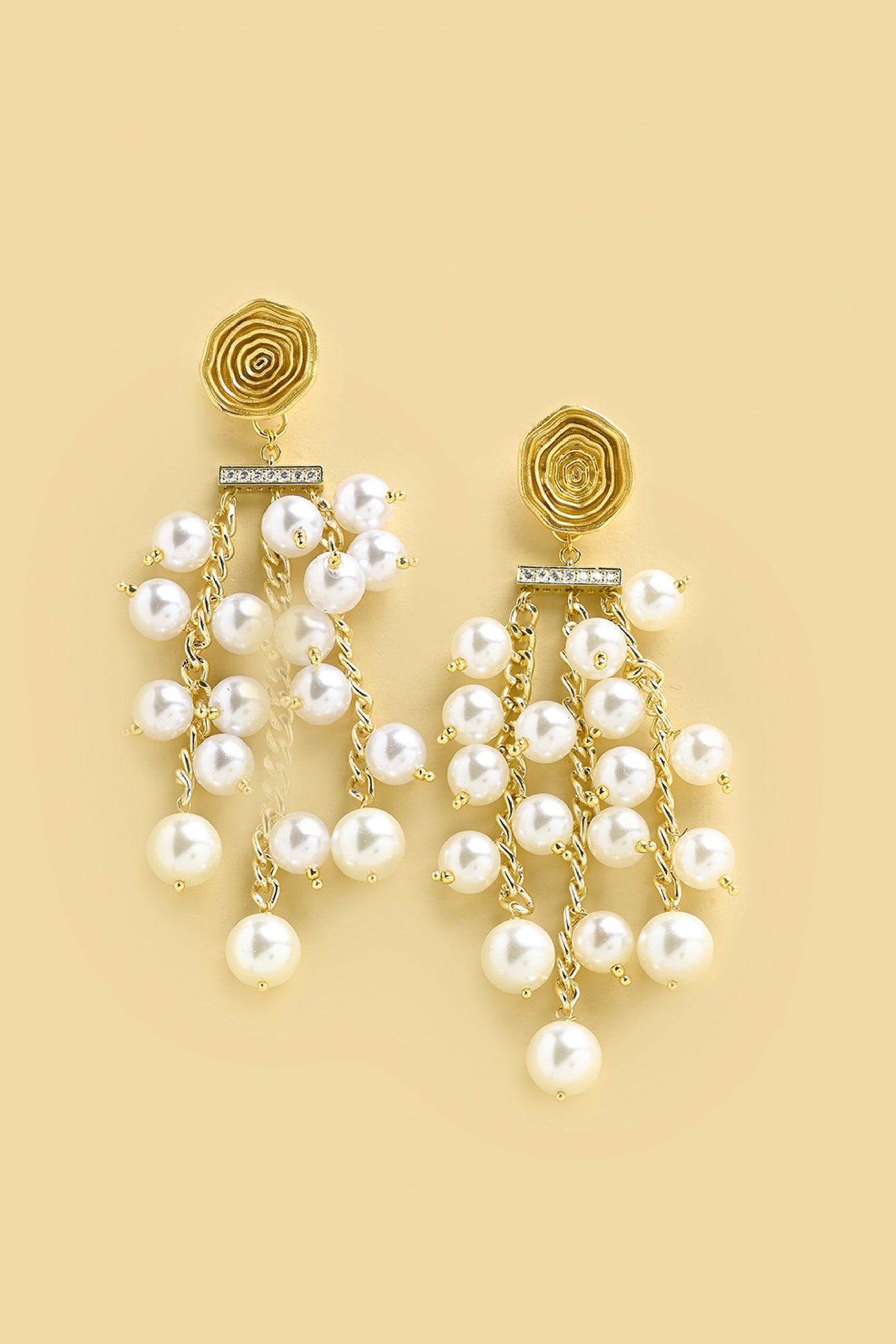 Joules by Radhika Rosy Pearl Curtain Earrings Jewellery indian designer wear online shopping melange singapore