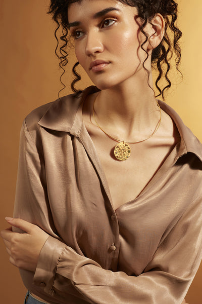 Joules by Radhika Torque Style Gemini Celestial Necklace jewellery indian designer wear online shopping melange singapore