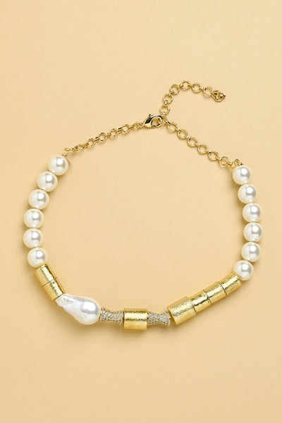 Joules by Radhika White Pearl Line Choker Jewellery indian designer wear online shopping melange singapore