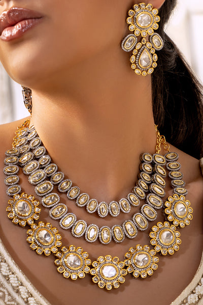 Joules by Radhika 2 In 1 Polki Bridal Necklace Set jewellery indian designer wear online shopping melange singapore