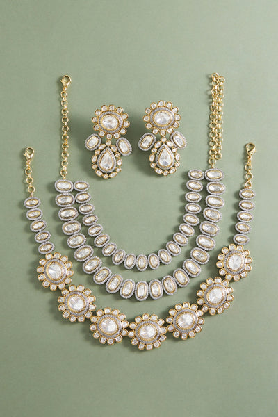 Joules by Radhika 2 In 1 Polki Bridal Necklace Set jewellery indian designer wear online shopping melange singapore