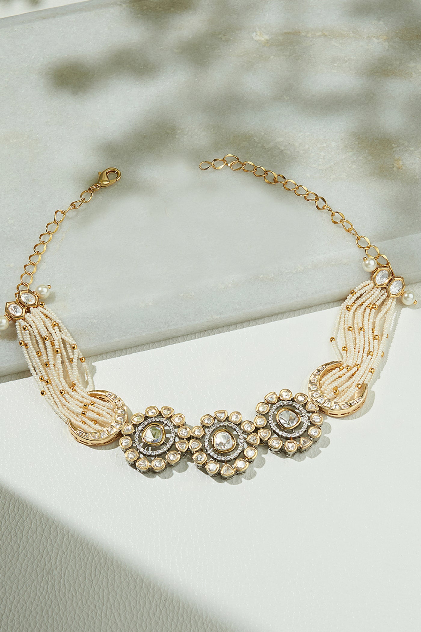 Joules by Radhika Antique Polki & Pearl Necklace jewellery indian designer wear online shopping melange singapore