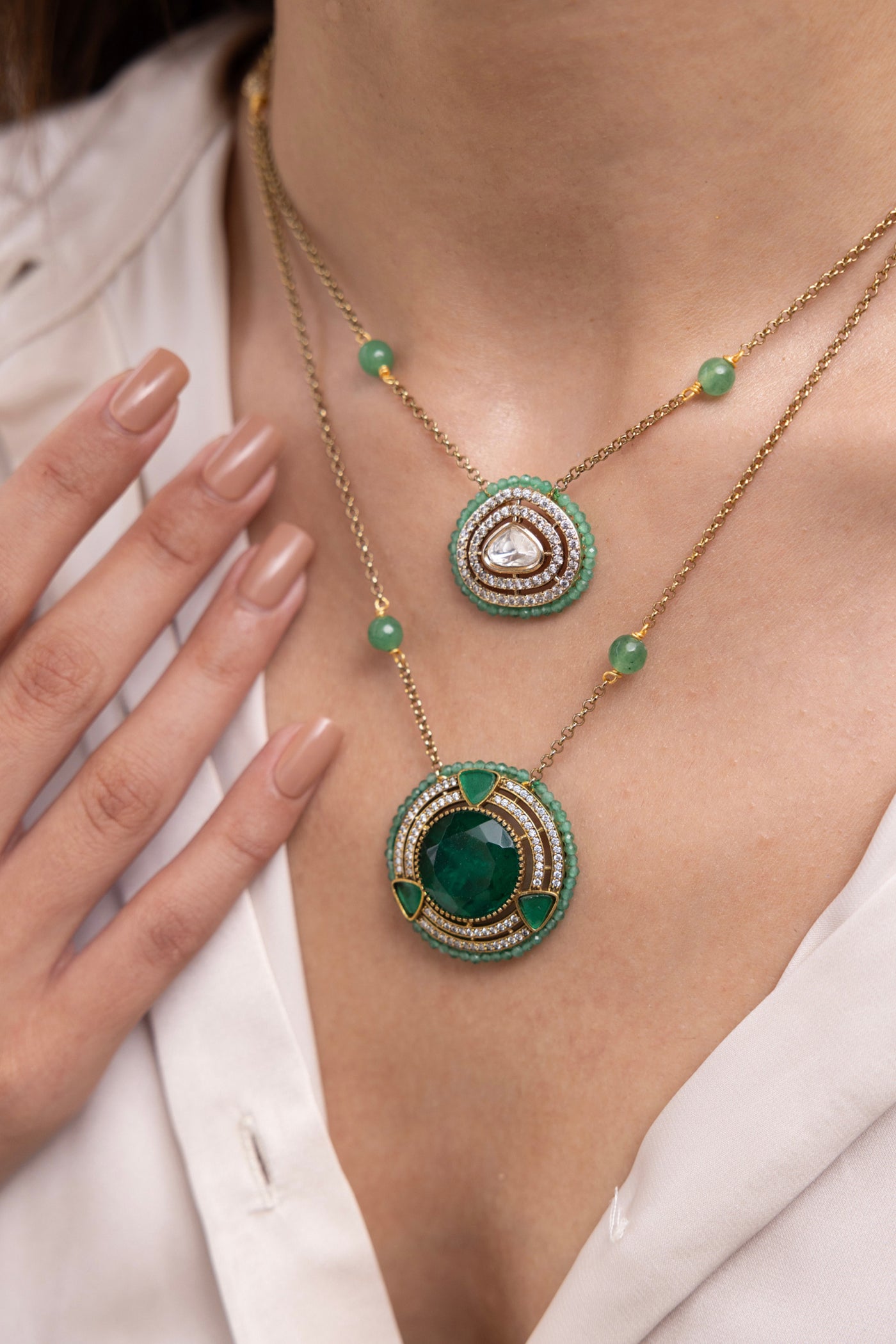 Joules by Radhika Ashvika Crystal Necklace indian designer wear online shopping melange singapore 