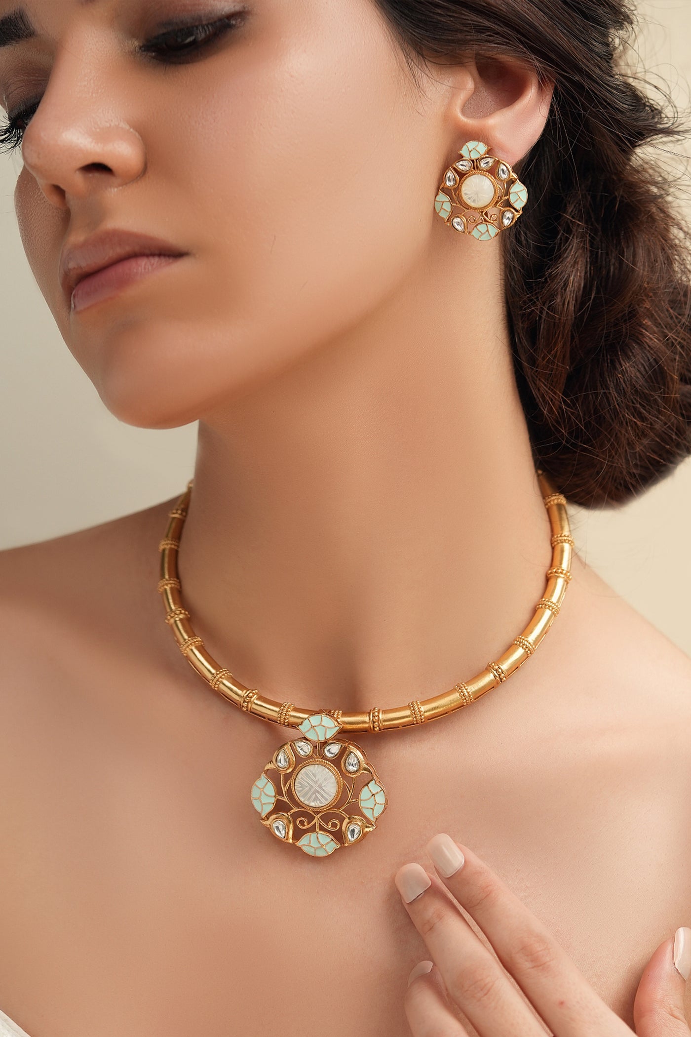 Joules by Radhika Aurelia Charm Necklace Set indian designer wear online shopping melange singapore