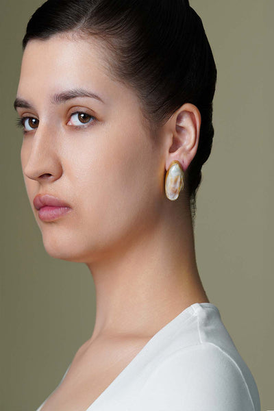 Joules by Radhika Aurora Shell Stud Earrings indian designer wear online shopping melange singapore 
