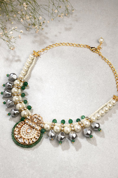 Joules by Radhika Bespoke Necklace With Pearls & Agate jewellery indian designer wear online shopping melange singapore