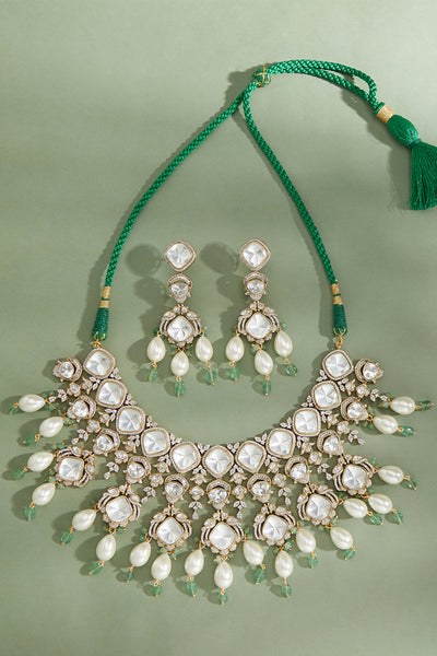 Joules by Radhika Bridal Necklace Set With Pearl Drops jewellery indian designer wear online shopping melange singapore