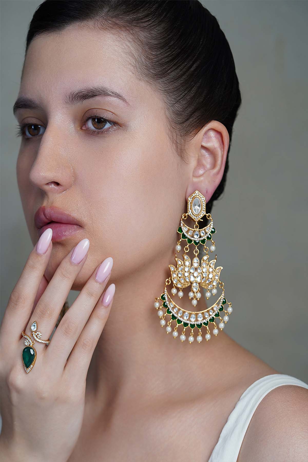 Joules by Radhika Chandbali Pearl Cascade indian designer wear online shopping melange singapore 
