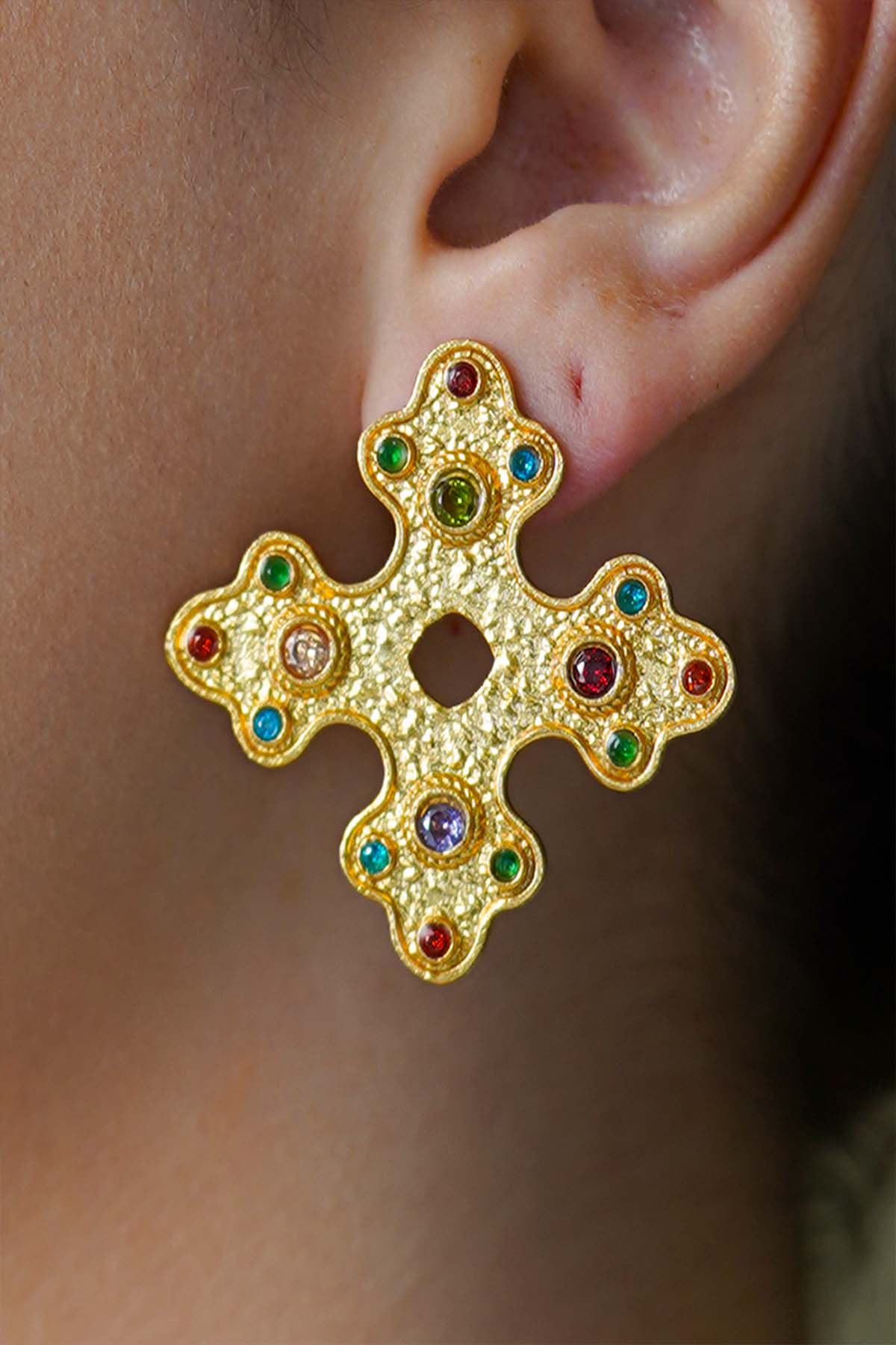 Joules by Radhika Chroma Flair Stud Earrings indian designer wear online shopping melange singapore 