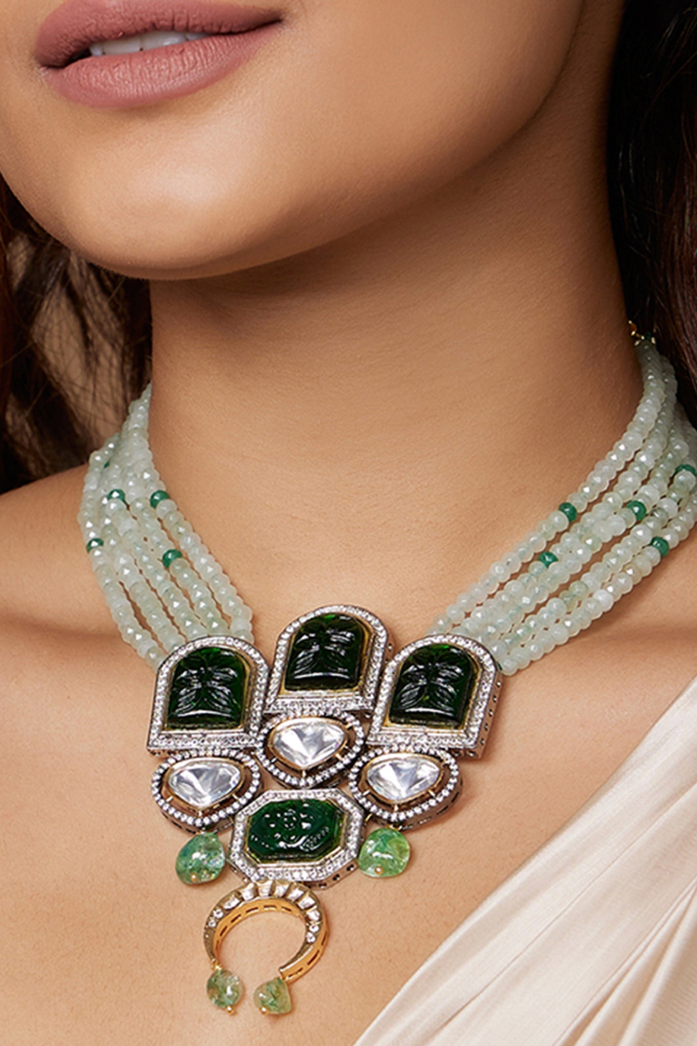  Joules by Radhika Classic Green Necklace jewellery indian designer wear online shopping melange singapore