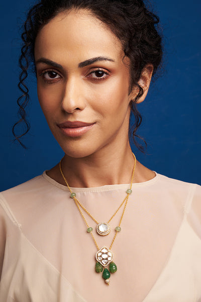 Joules by Radhika Double Layered Dainty Necklace jewellery indian designer wear online shopping melange singapore