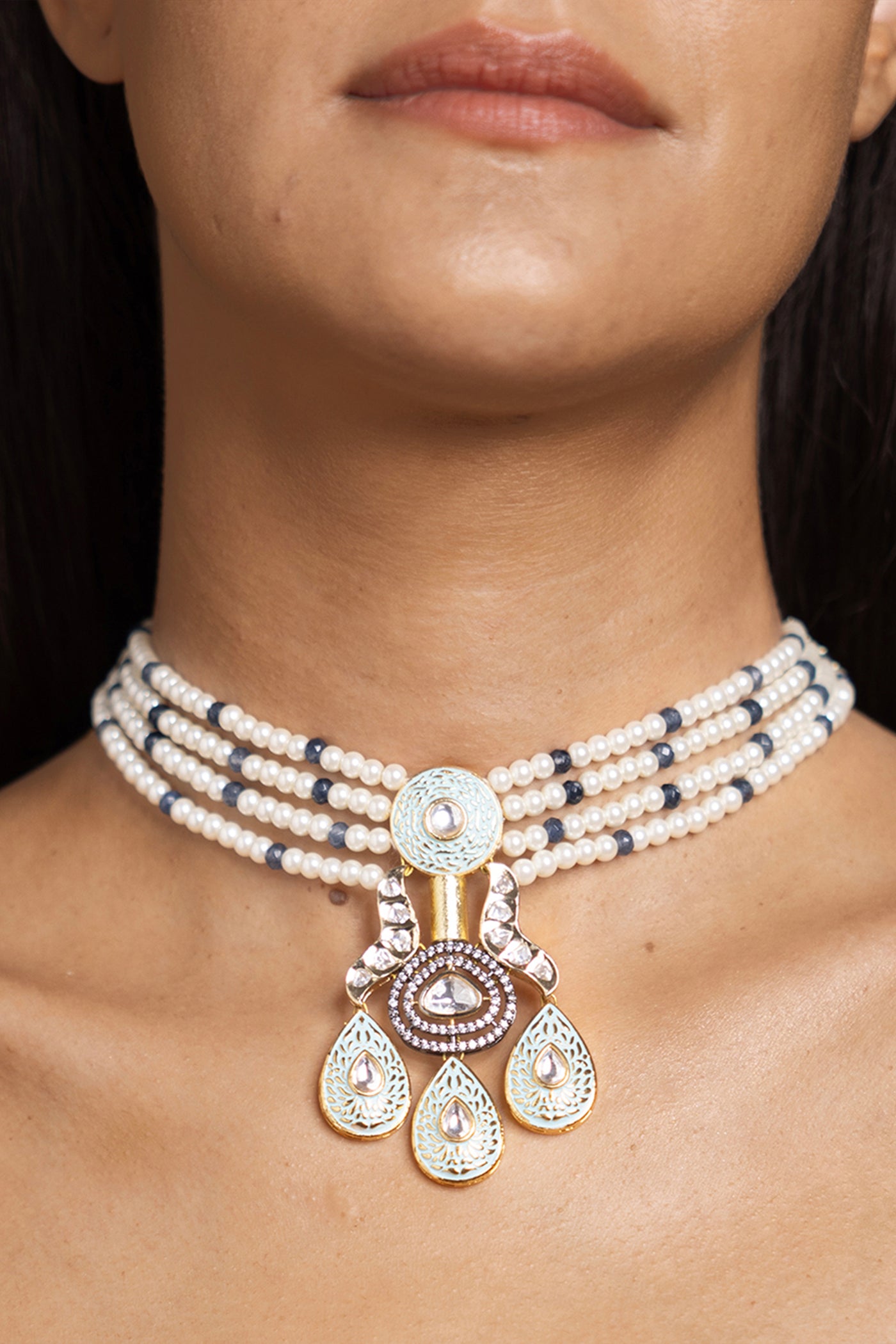 Joules by Radhika Elegant White Choker indian designer wear online shopping melange singapore