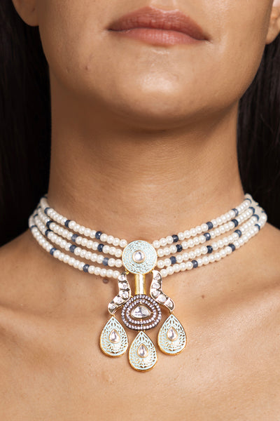 Joules by Radhika Elegant White Choker indian designer wear online shopping melange singapore