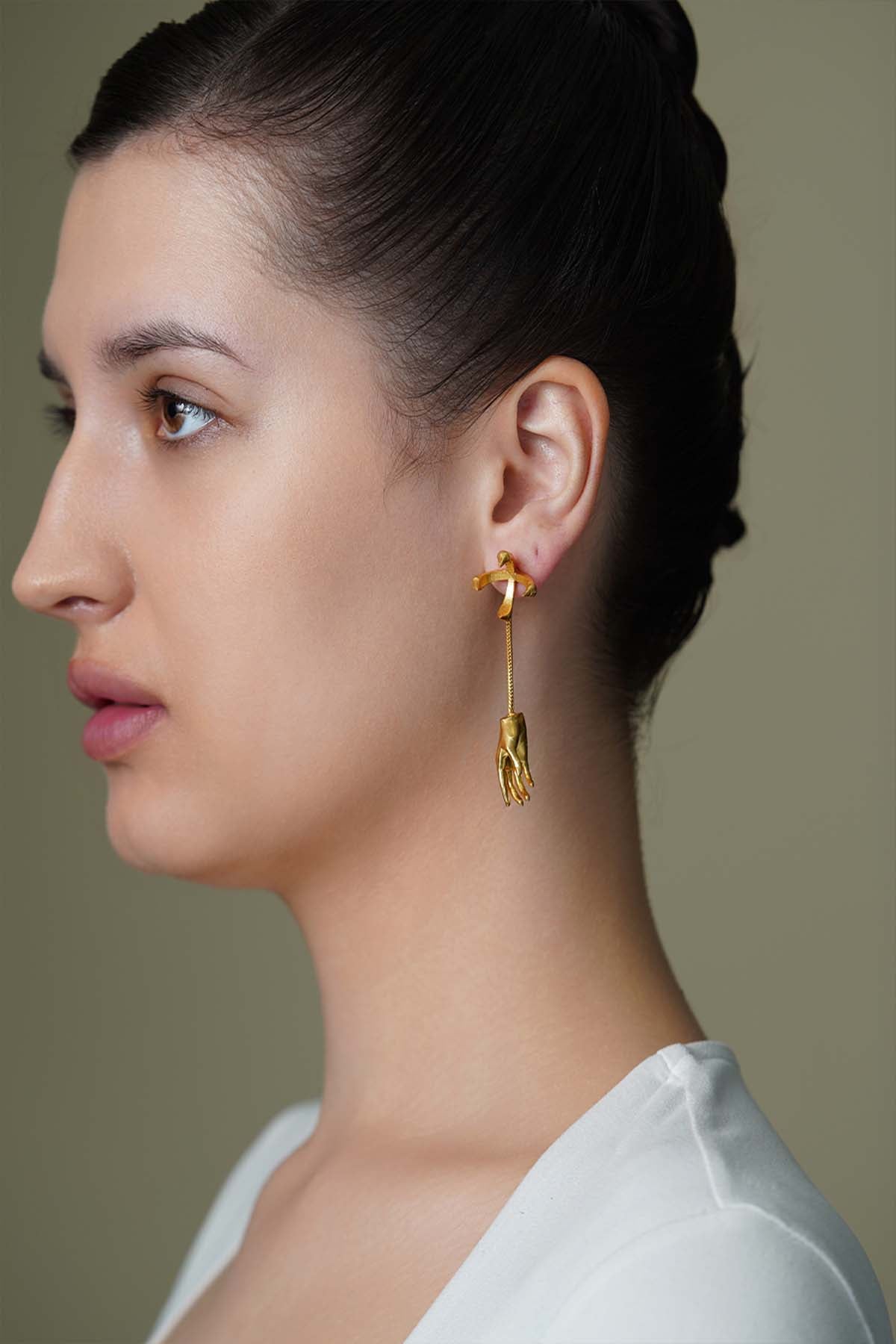 Joules by Radhika Elora Leaf Drop Earrings indian designer wear online shopping melange singapore 