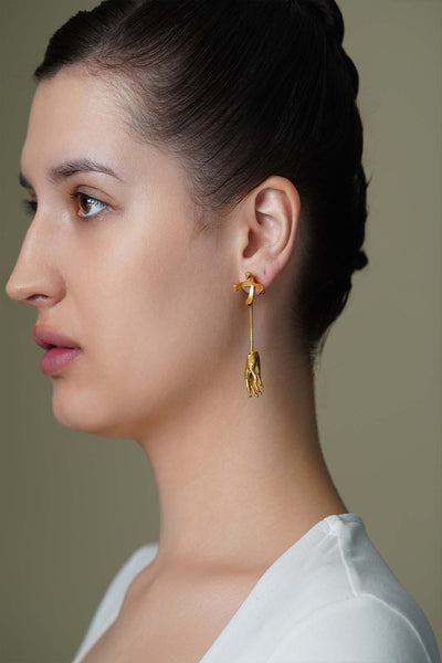 Joules by Radhika Elora Leaf Drop Earrings indian designer wear online shopping melange singapore 