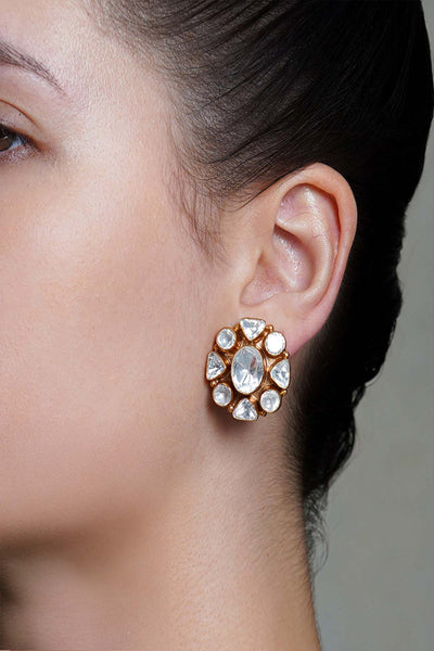 Joules by Radhika Glimmer Nest Kundan Stud Earrings designer wear online shopping melange singapore 