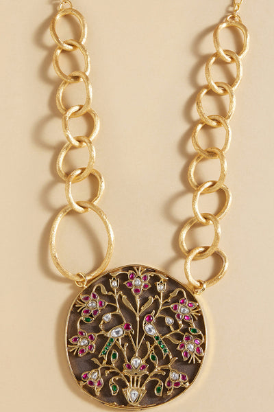 Joules by Radhika Gold Tone Bespoke Pendant Necklace jewellery indian designer wear online shopping melange singapore