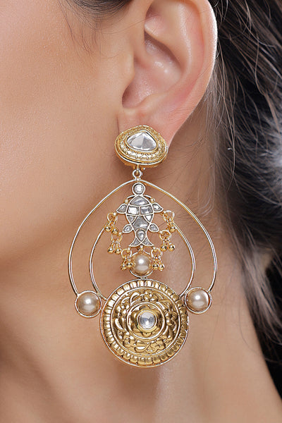 Joules by Radhika Golden Statement Earrings indian designer wear online shopping melange singapore