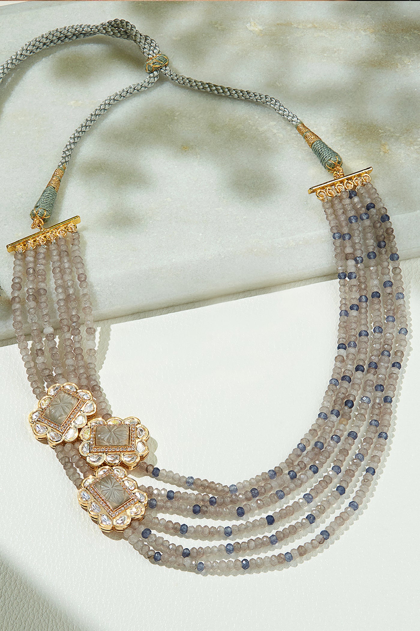 Joules by Radhika Layered Grey Necklace jewellery indian designer wear online shopping melange singapore