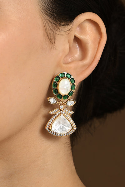 Joules by Radhika Lustrous Polki Earrings indian designer wear online shopping melange singapore