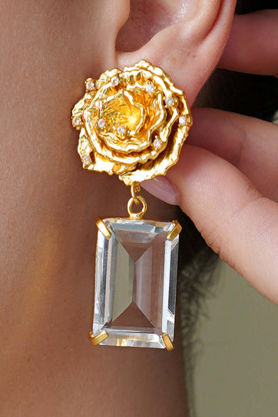 Joules by Radhika Luxe Rose Drop Earrings indian designer wear online shopping melange singapore 