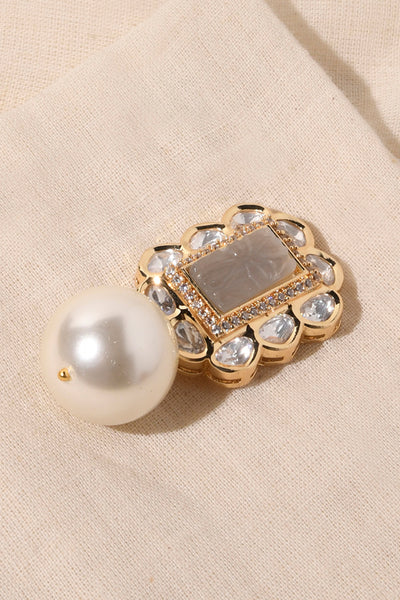 Joules by Radhika Luxurious Ivory Pearl Drop Earrings indian designer wear online shopping melange singapore