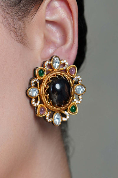 Joules by Radhika Midnight Bloom Stud Earrings indian designer wear online shopping melange singapore 