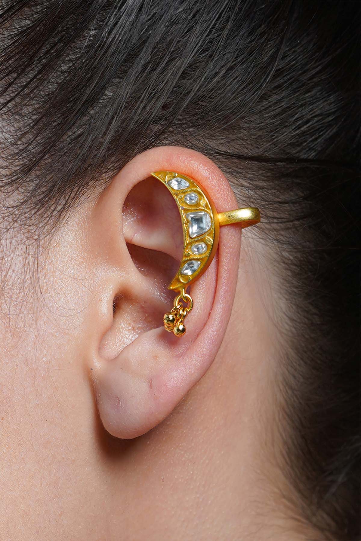 Joules by Radhika Moonlight Crescent Ear Cuff Earrings indian designer wear online shopping melange singapore 