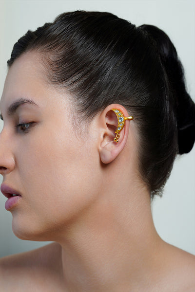 Joules by Radhika Moonlight Crescent Ear Cuff Earrings indian designer wear online shopping melange singapore 