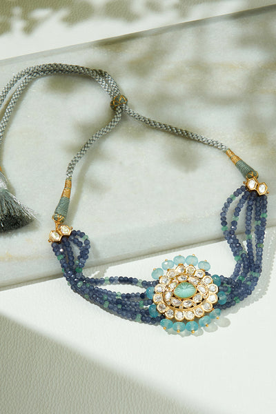 Joules by Radhika Multi Colour Beaded Polki Necklace jewellery indian designer wear online shopping melange singapore