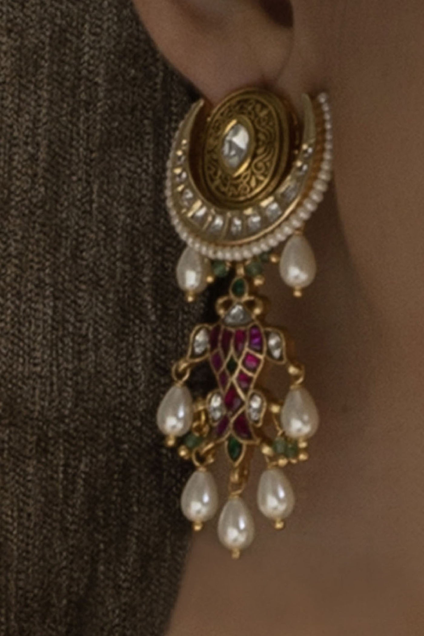 Joules by Radhika Multi Colour Timeless Dangler Earring indian designer wear online shopping melange singapore