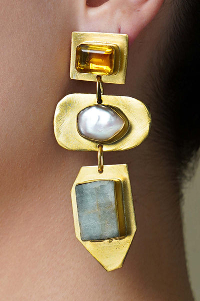Joules by Radhika Pearl Vault Artisan Earrings indian designer wear online shopping melange singapore 