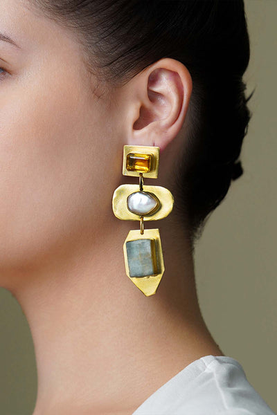 Joules by Radhika Pearl Vault Artisan Earrings indian designer wear online shopping melange singapore 