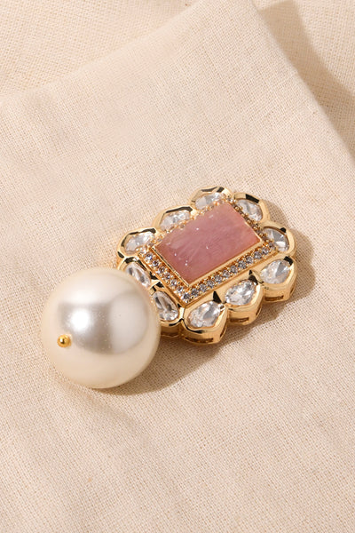 Joules by Radhika Pink White Pearl Drop Earring indian designer wear online shopping melange singapore