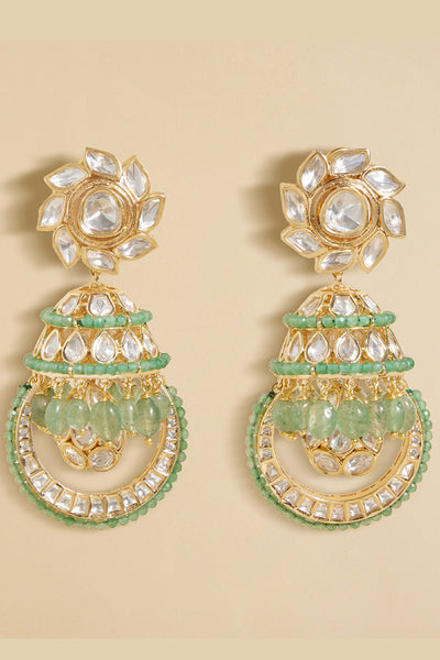 Joules by Radhika Played Polki Beaded Jhumka Earrings indian designer wear online shopping melange singapore