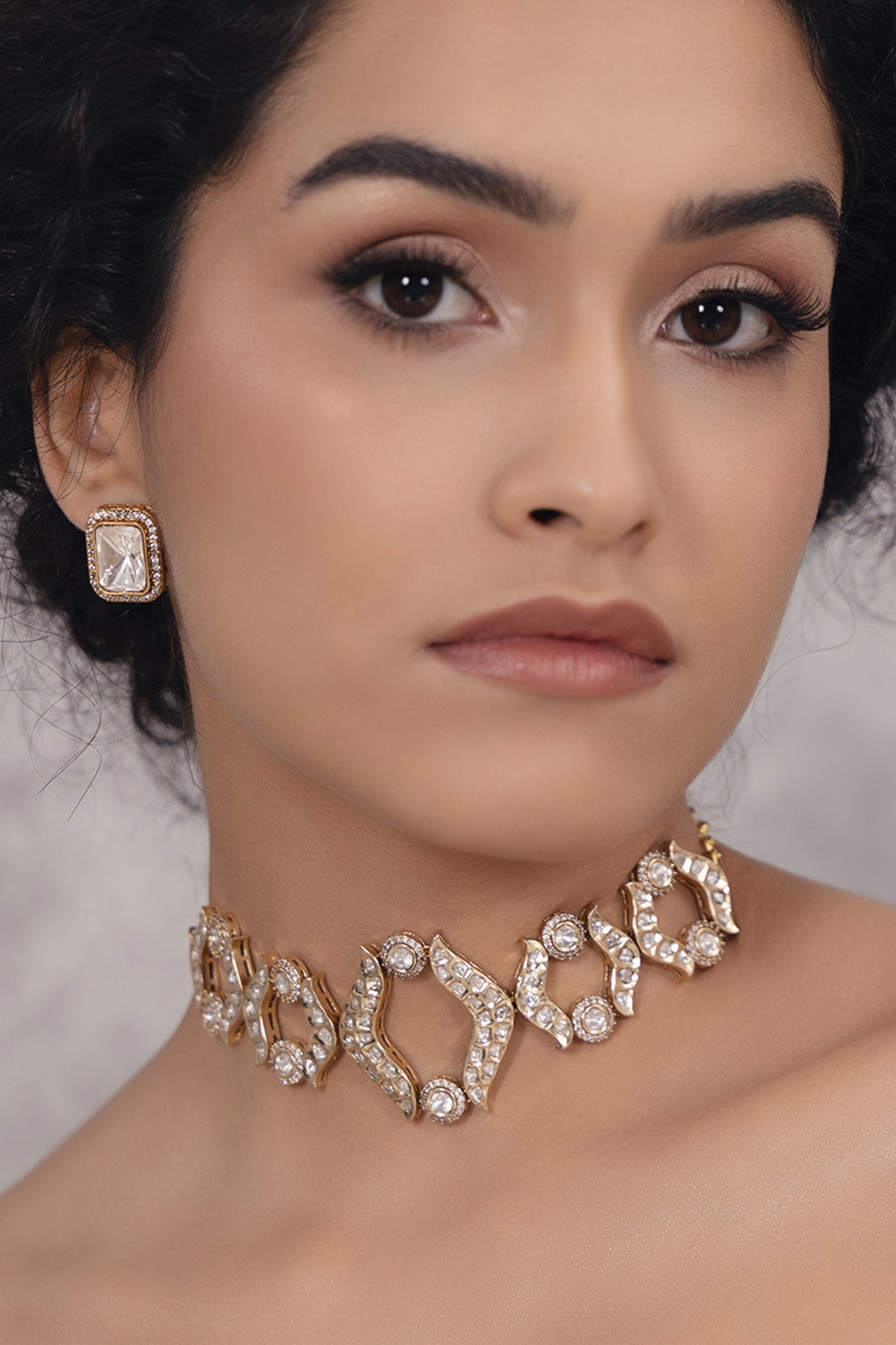 Joules by Radhika Polki Pearl Classic Choker Necklace Gold indian designer wear online shopping melange singapore