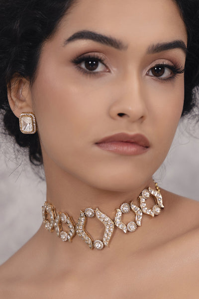 Joules by Radhika Polki Pearl Classic Choker Necklace Gold indian designer wear online shopping melange singapore