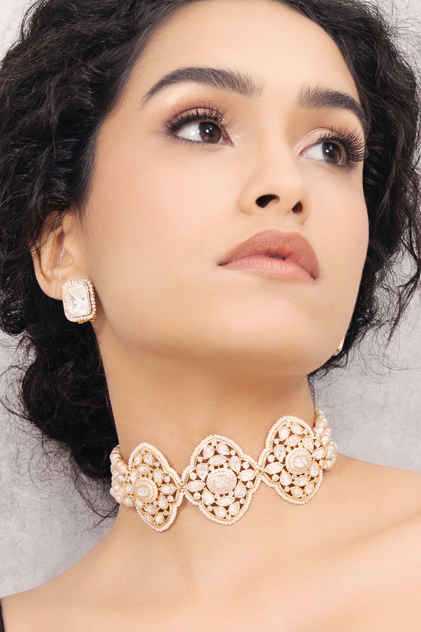 Joules by Radhika Polki Pearl Classic Choker Necklace indian designer wear online shopping melange singapore
