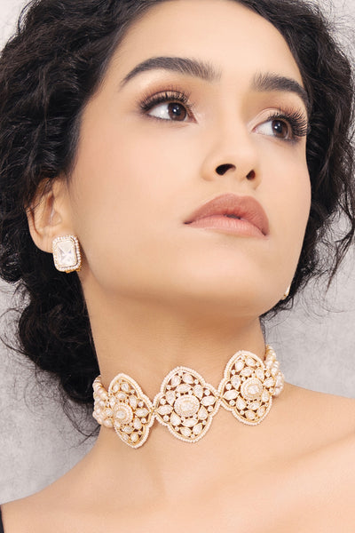 Joules by Radhika Polki Pearl Classic Choker Necklace indian designer wear online shopping melange singapore
