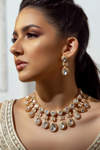 Joules by Radhika Polki Bridal Layered Necklace Set indian designer wear online shopping melange singapore