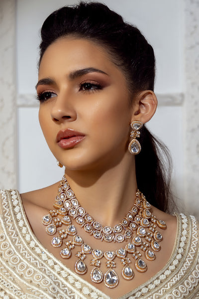 Joules by Radhika Polki Bridal Layered Necklace Set indian designer wear online shopping melange singapore