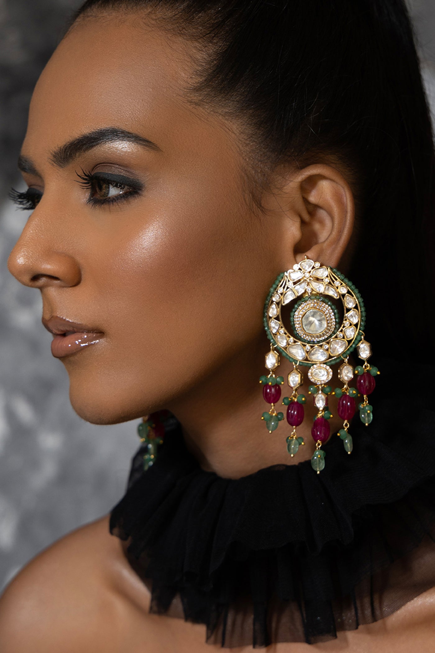 Joules by Radhika Polki Drop Earrings indian designer wear online shopping melange singapore