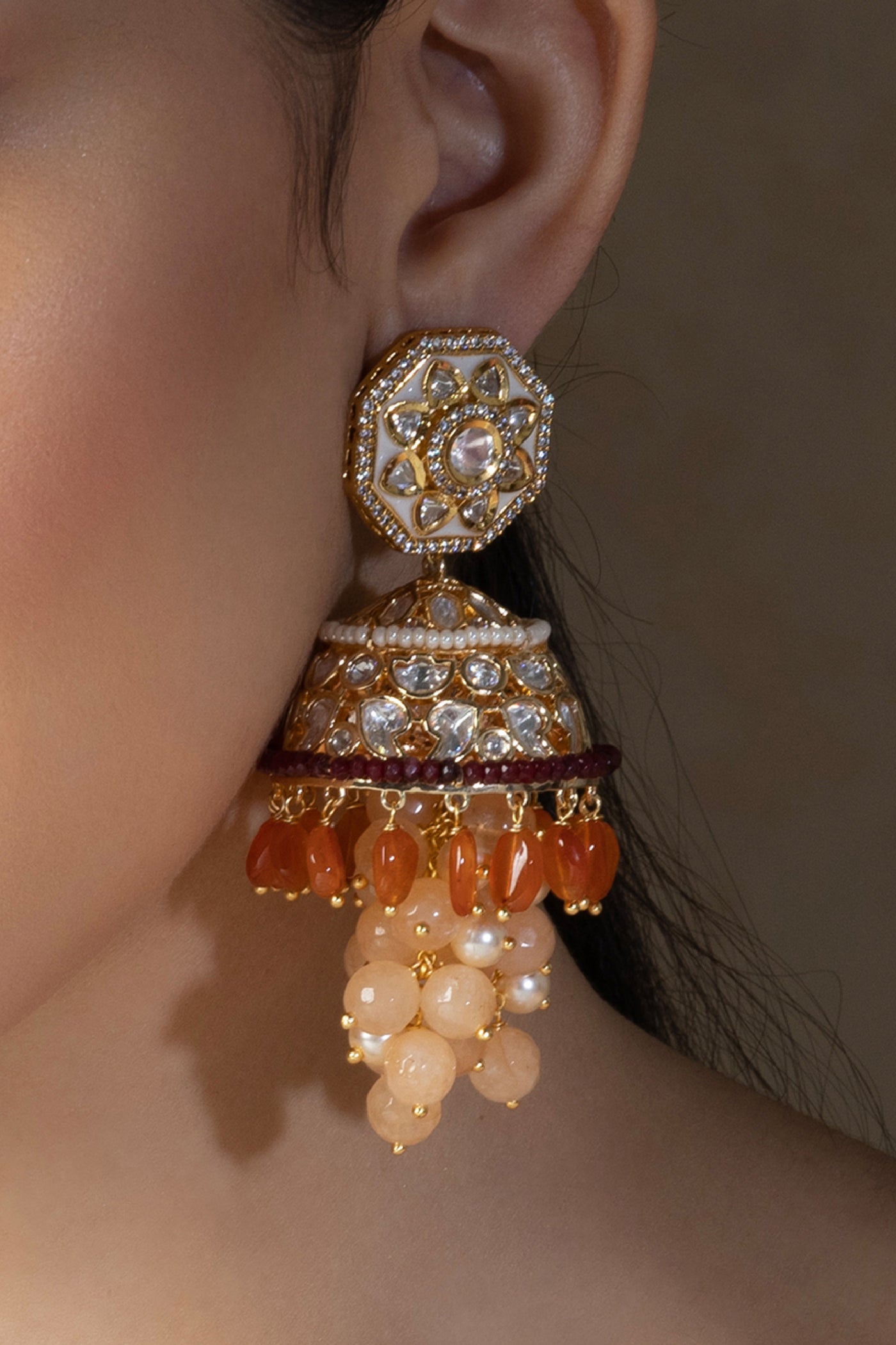 Joules by Radhika Polki Jhumka Earrings indian designer wear online shopping melange singapore