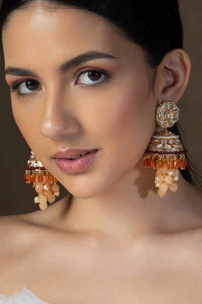 Joules by Radhika Polki Jhumka Earrings indian designer wear online shopping melange singapore