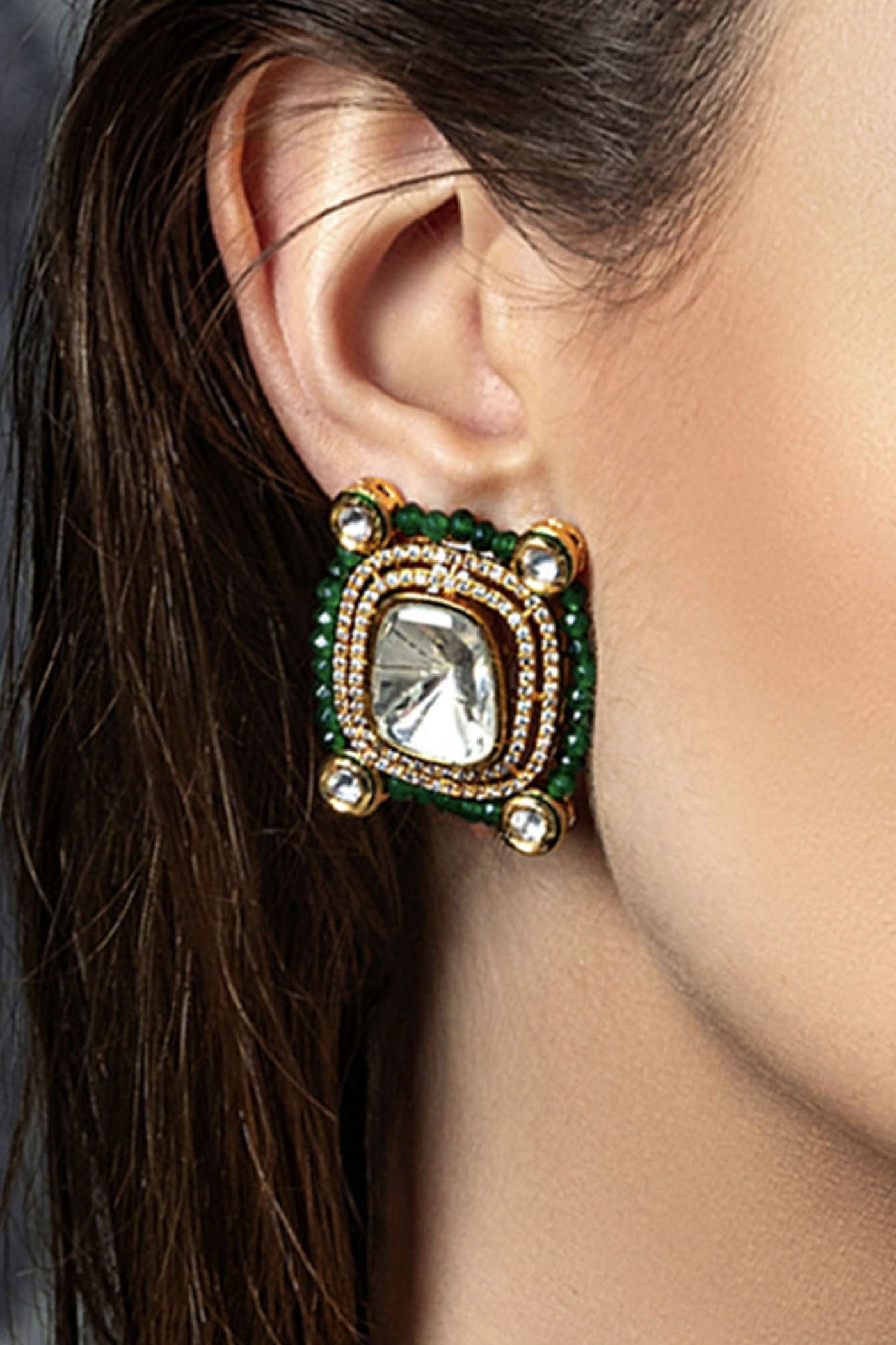 Joules by Radhika Polki Stud Earring indian designer wear online shopping melange singapore