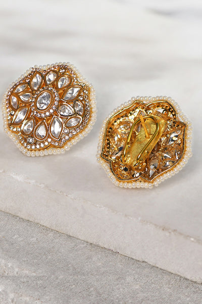 Joules by Radhika Polki Stud Earrings With Pearls jewellery indian designer wear online shopping melange singapore