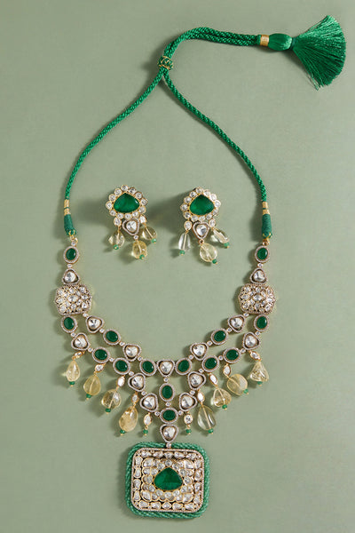 Joules by Radhika Polki And CItrine Bridal Necklace Set jewellery indian designer wear online shopping melange singapore